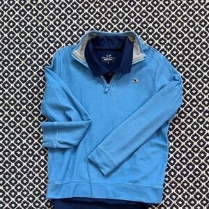 Vineyard Vines Light Blue Pullover with Navy polo